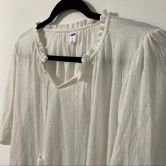 Old Navy Cream Flowy Peasant Shirt | Size Medium - Picture 2 of 7